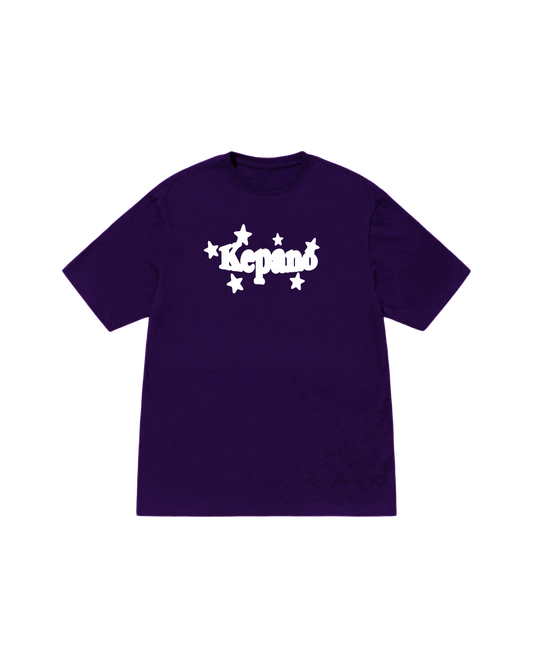 STARS PUFF PRINT PURPLE TEE