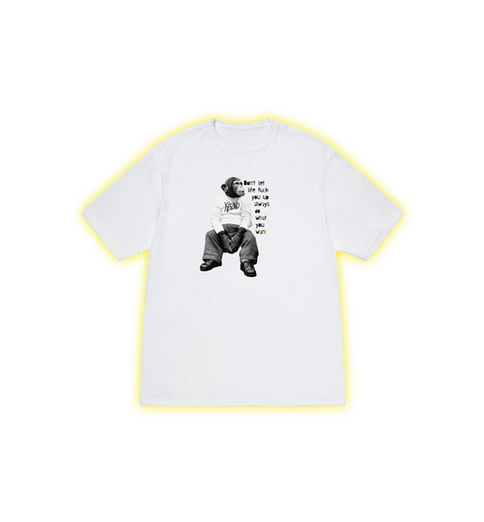 CHIMPANZE TEE, WHITE , (TEE 2.0)